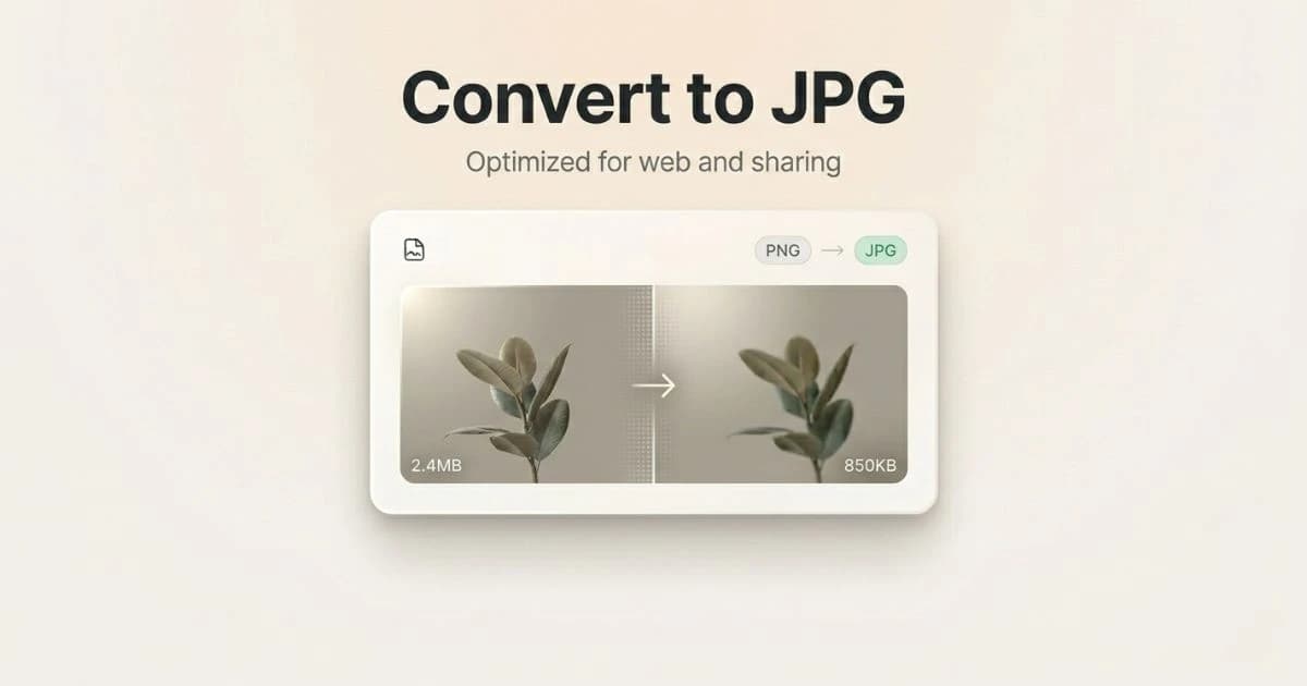 Convert images to JPG in Koala Convert for broad compatibility using local browser conversion.