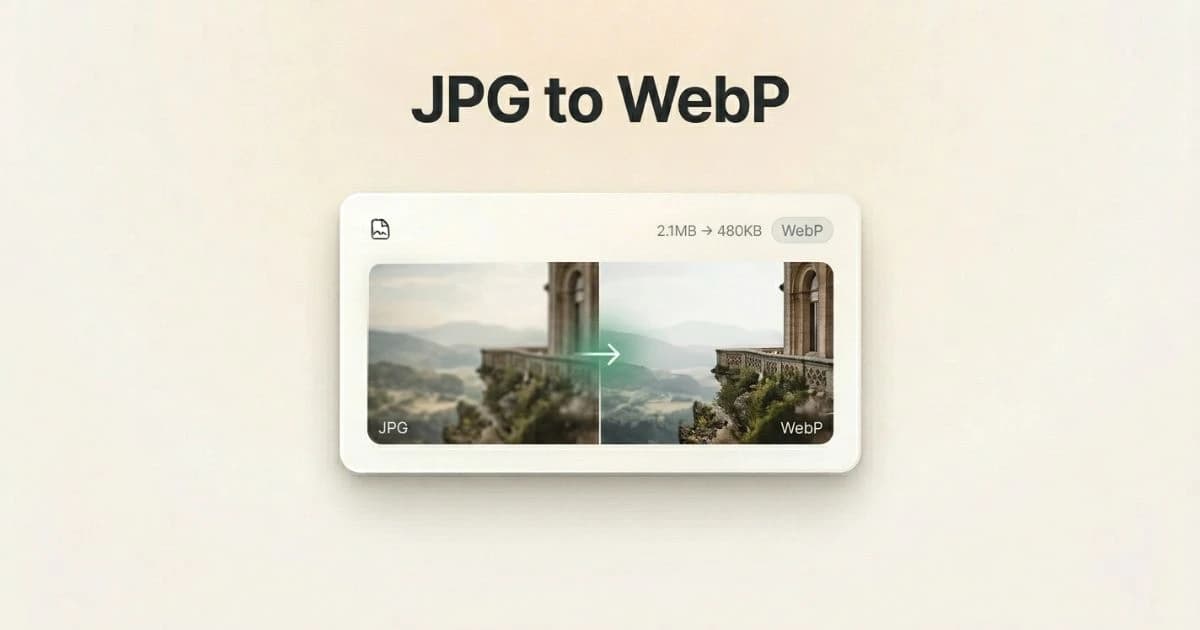 JPG to WebP conversion workflow in Koala Convert for faster web image delivery.